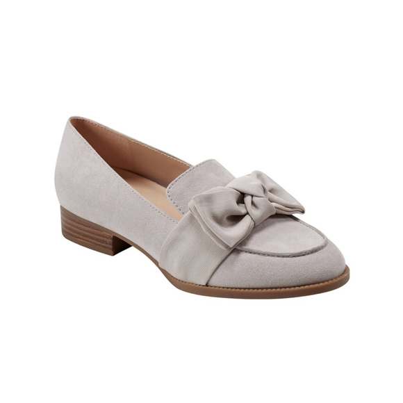 Bandolino Shoes - Bandolino Lindio Bow Detail Slip On grey Loafers office workwear Oxford size 8